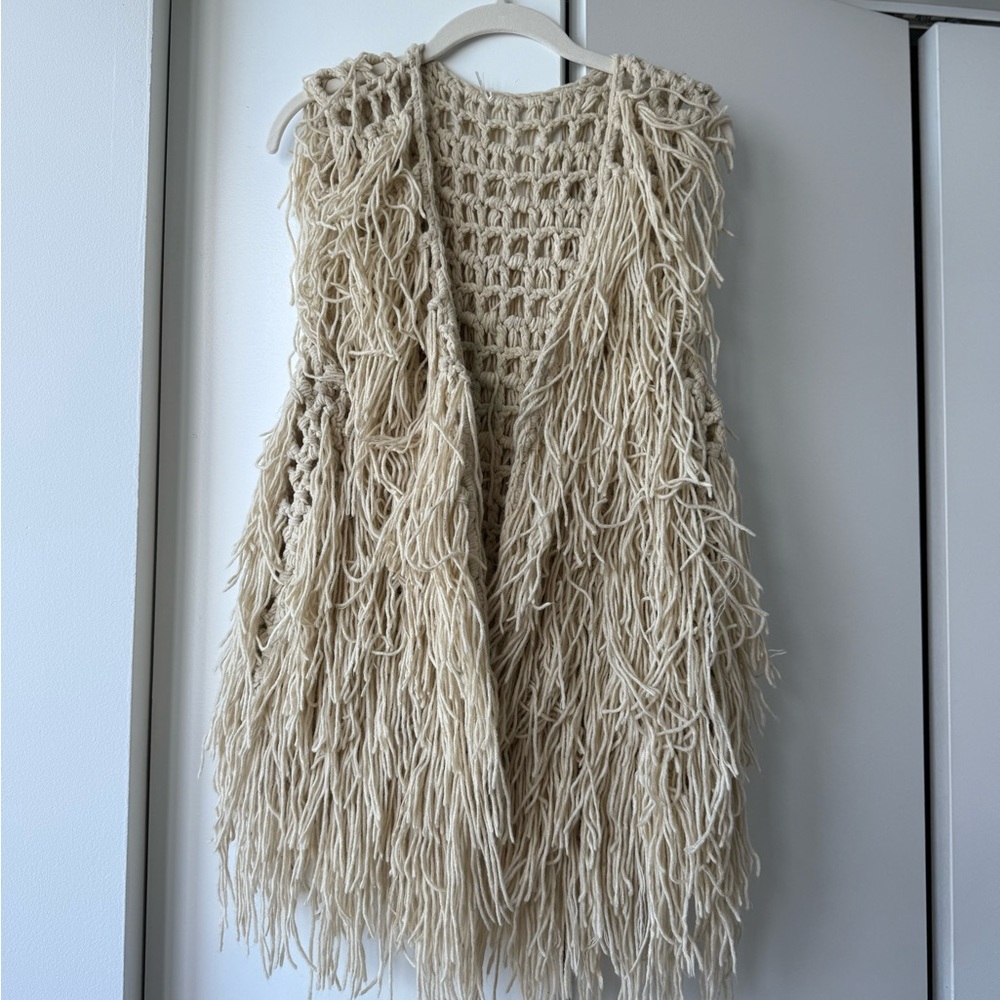 Swell Cream Fringe Vest